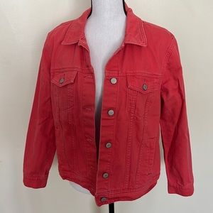 Like New Old Navy Coral Denim Jacket